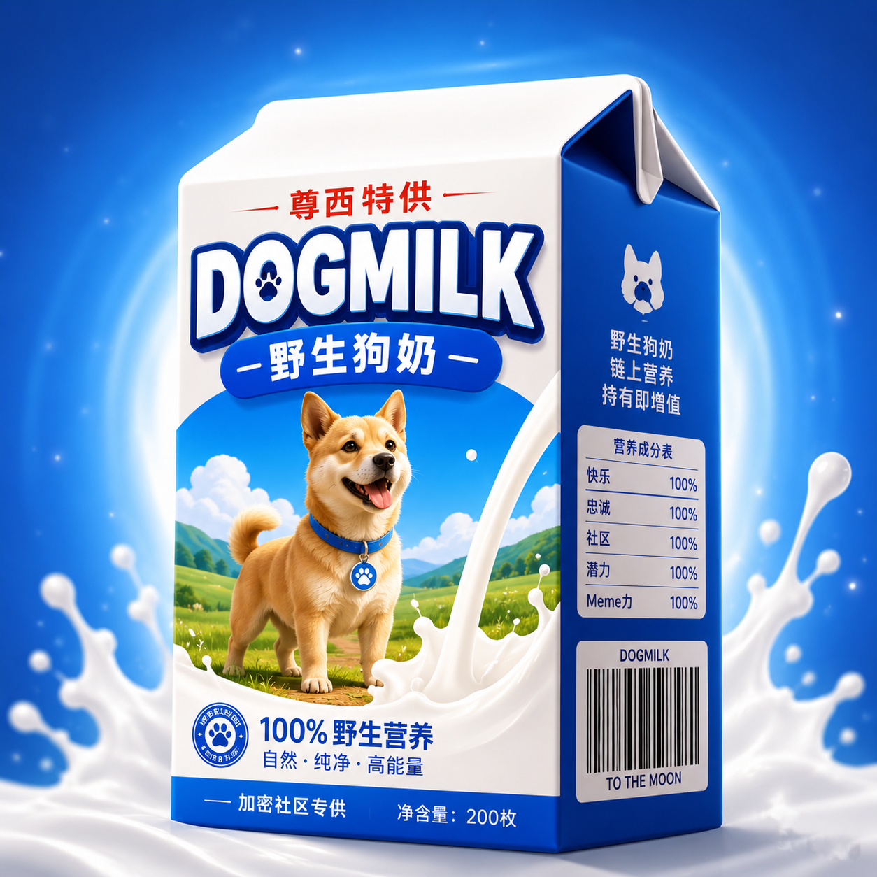 WILD DOG MILK carton artwork